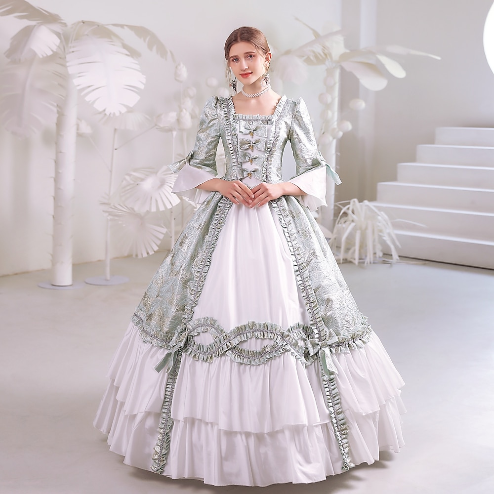 Gothic Viktorianisch Vintage inspiriert Kleid Partykostüm Ballkleid Prinzessin Shakespeare Brautkleidung Damen Feste Farbe Ballkleid Halloween Karneval Valentinstag Hochzeit Party Abendgesellschaft Lightinthebox