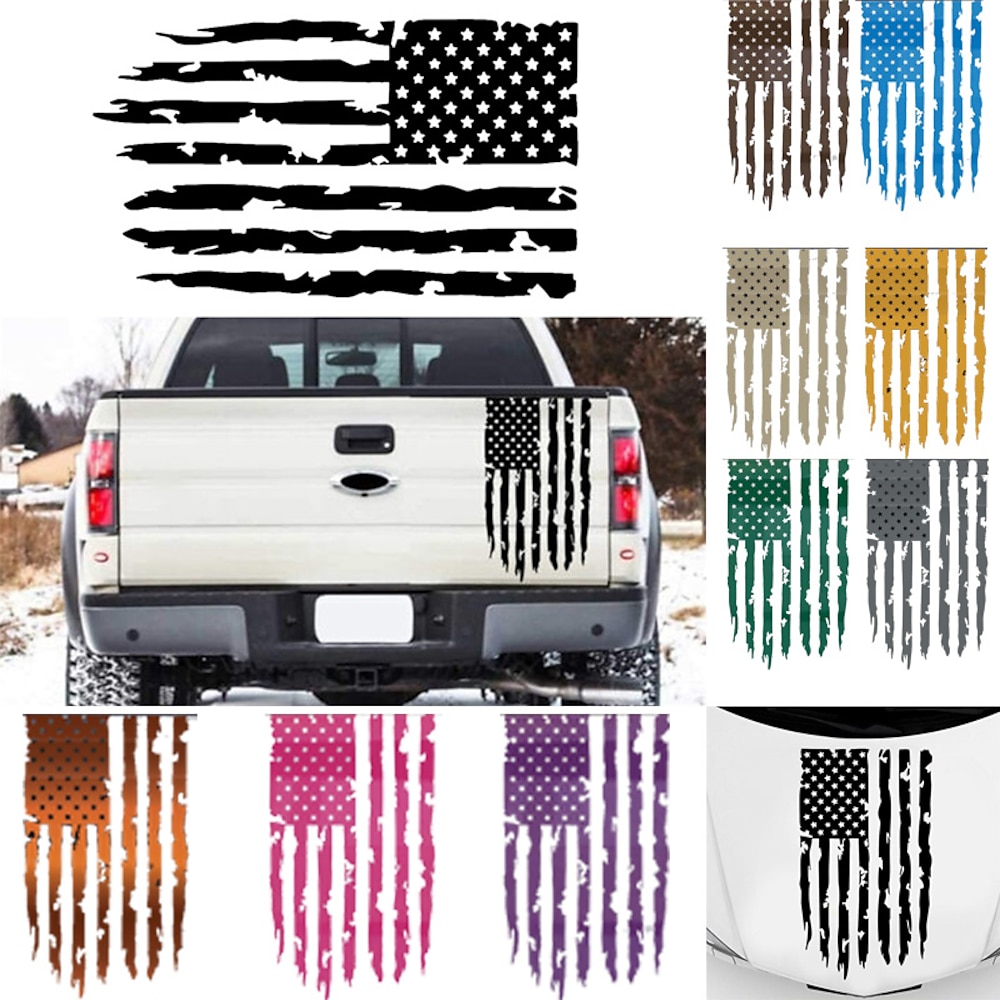 Vinyl-Aufkleber für die Heckklappe mit amerikanischer USA-Flagge, kompatibel mit den meisten Pickup-Trucks und den meisten Fahrzeugen Lightinthebox