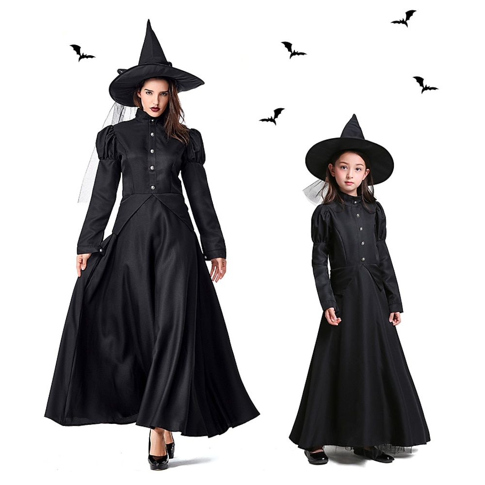 Der Zauberer von Oz Böse Hexe Elphaba Kleid Cosplay Kostüm Mützen Kinder Erwachsene Damen Mädchen Halloween Karneval Maskerade Einfaches Karnevalskostüm Lightinthebox