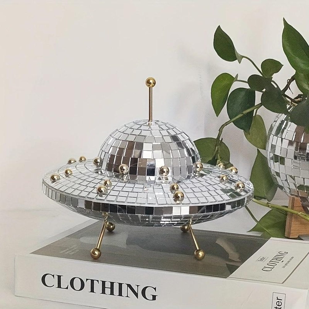 Disco-Kugel-UFO-Desktop-Dekor, modernes Retro-Kreativdekor, Alien-Liebhaber, für Kinder und Freunde, Raumdekoration, Desktop-Display-Dekor Lightinthebox