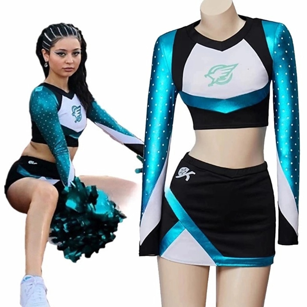 Euphorie Cheerleader Cosplay Kostüm Schuluniform Damen Film Cosplay Karneval Silvester Junggesellinnenabschiedsparty Lightinthebox