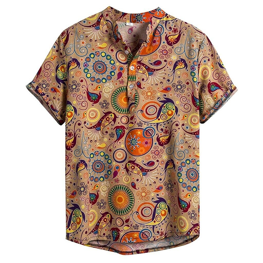 Klassisch Retro Vintage Bluse / Hemd Hippie Herren Karneval Maskerade Party / Abend Casual Erwachsene Hemd Sommer Lightinthebox