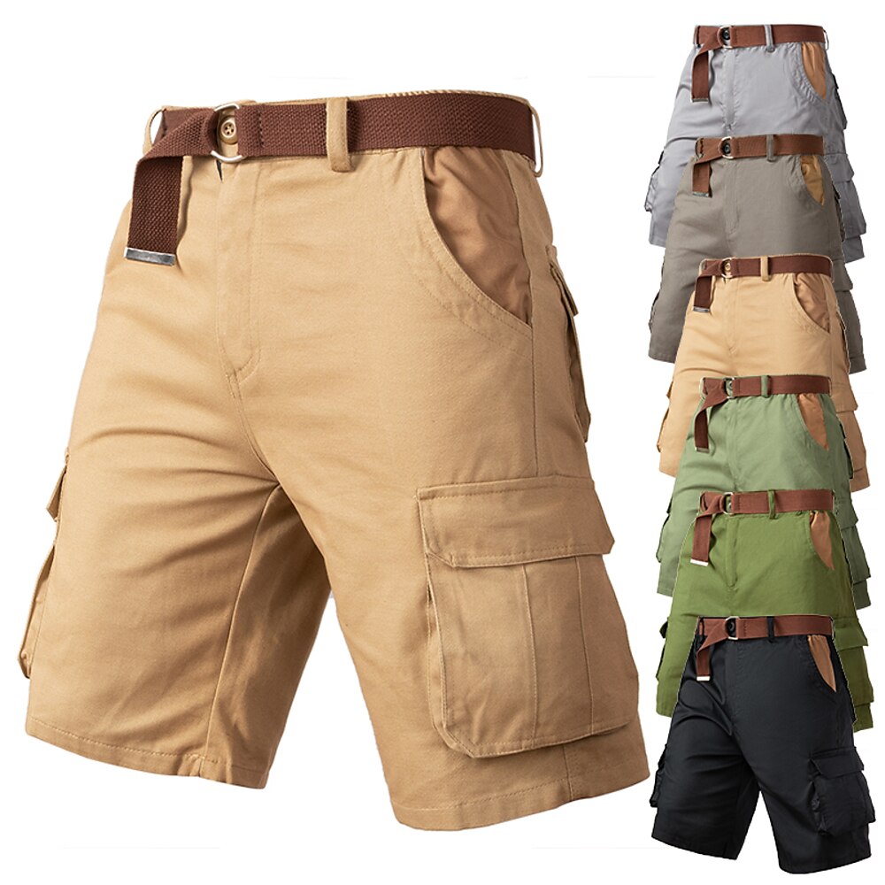 Herren Cargo Shorts Kurze Hosen Shorts Kurze Hosen Kurze Hose für Wanderer Multi Pocket Glatt tragbar Kurz Outdoor Täglich Designer Brautkleider schlicht Armeegrün Schwarz Lightinthebox