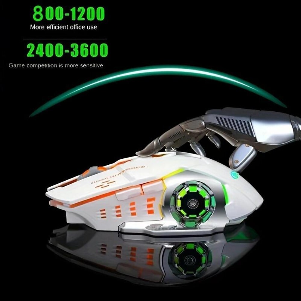 USB wiederaufladbare kabellose Maus, Gaming-Maus, geräuschlos, mechanisch, E-Sport, Hintergrundbeleuchtung, PC-Gamer-Maus, optische Mäuse für Computer, Geschenk für Geburtstag/Ostern/Junge/Freundin Lightinthebox