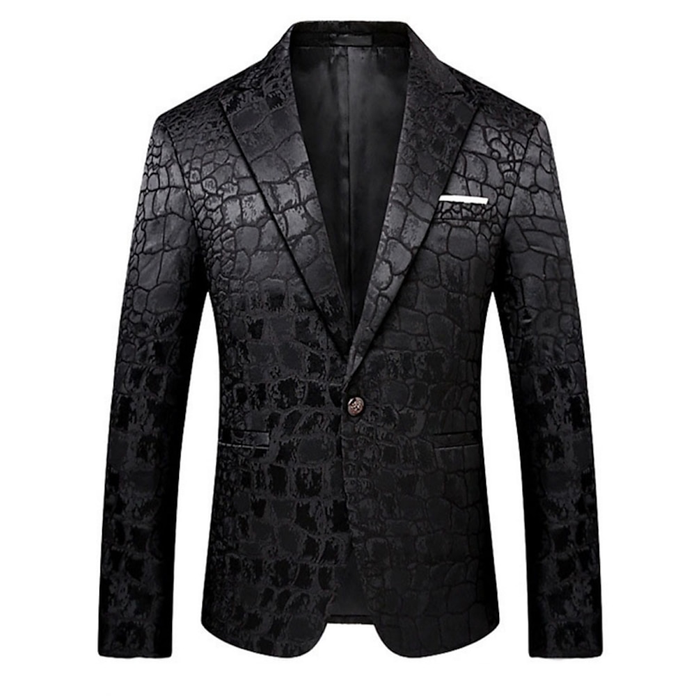 Herren Sport Jacke Blazer-Jacke Modisch Party Geometrie Schwarz Reguläre Passform Einreiher - 1 Knopf Lightinthebox