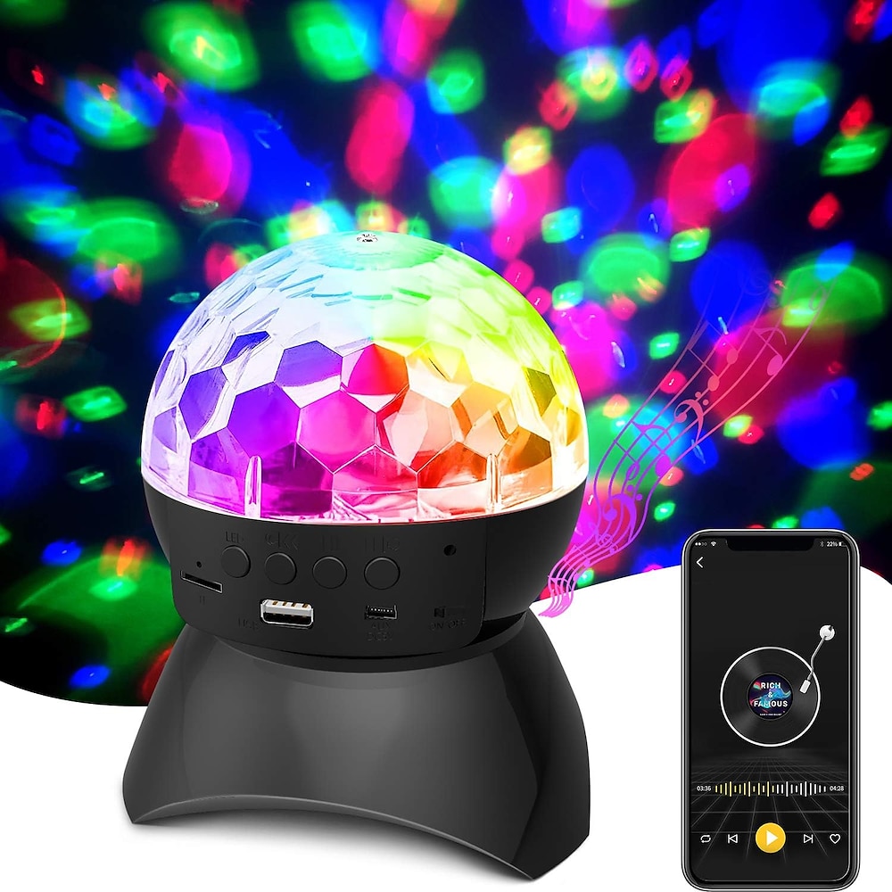 Bunte LED Smart Light Magic Ball Lampe Projektor Atmosphärenlampe Bluetooth Sound Ball Lampe Schlafsaal-Singende Blitzlampe Raum-Atmosphärenlampe Lightinthebox