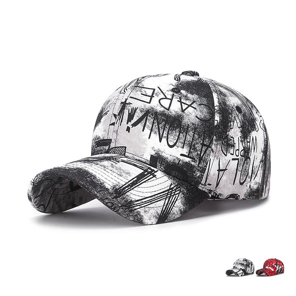 Unisex Cap Basecap Sonnenhut Schwarz Rote Baumwolle Reise Strand Design Outdoor Urlaub Graffiti Einstellbar Sonnenschutz Modisch Lightinthebox