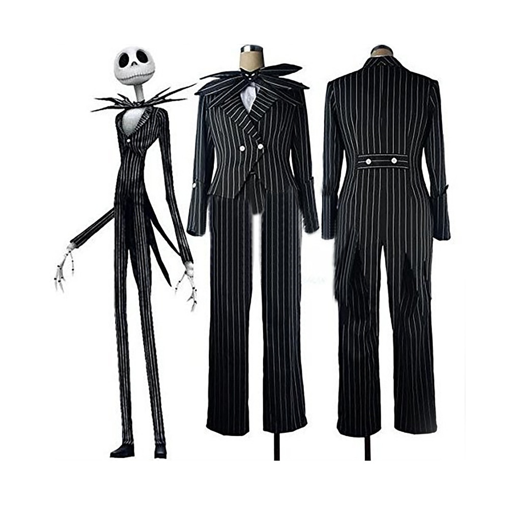 Jack Skellington Austattungen Maskerade Herren Damen Film Cosplay Cosplay Maskerade Lightinthebox