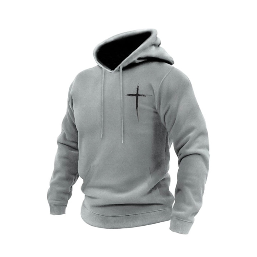 Herren Grafik-Drucke Kreuz Langarm Sweatshirts Mit Kapuze Strassenmode Designer Täglich Sport Frühling Herbst Schwarz Grau Bekleidung Designer S M L XL 2XL 3XL Lightinthebox