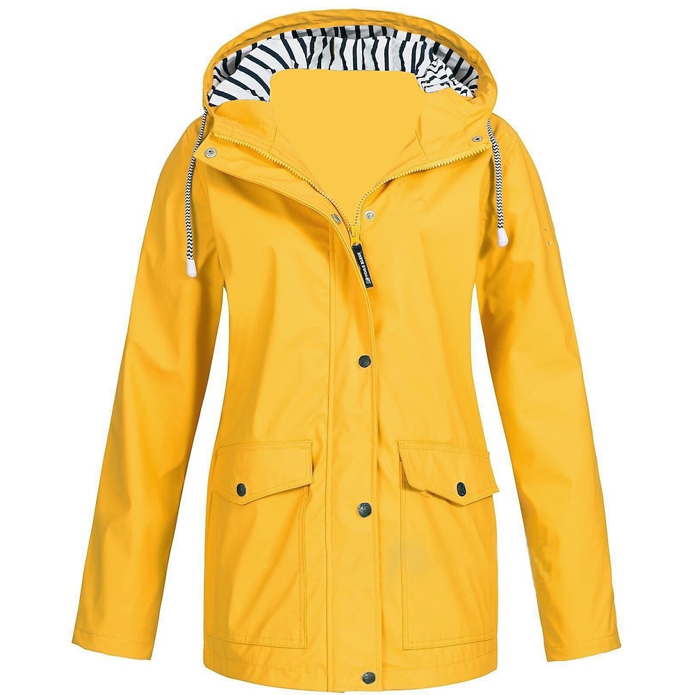 damen regenjacke wandern regenmantel wasserdichte jacke outdoor winddicht schnell trocknend leichte kapuze windjacke parka Trenchcoat top camping jagd angeln marine pink blau lila Lightinthebox