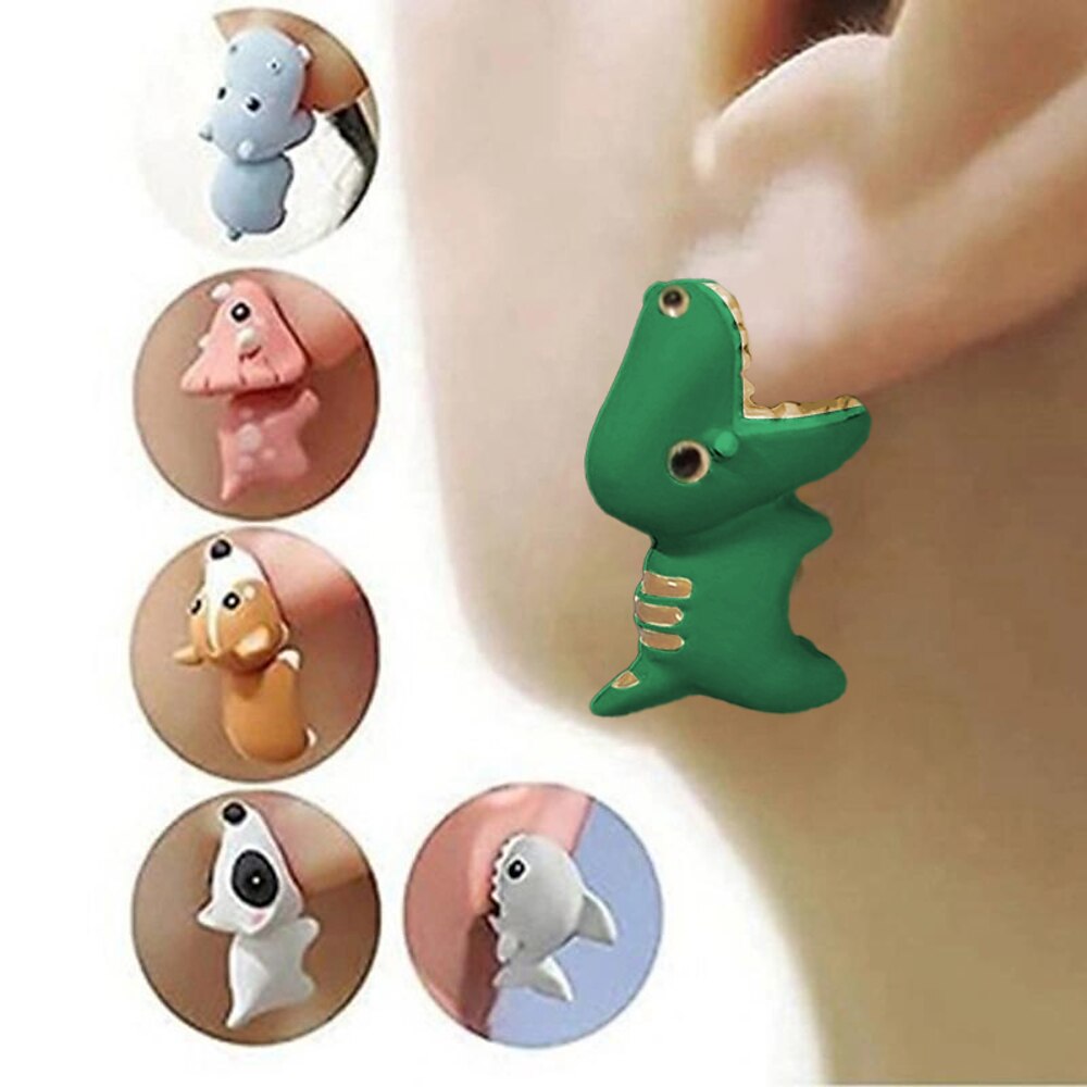 1 Paar, Ohrringe, Metallohrringe, beißende Ohrringe mit Cartoon-Tieren, Unisex-Schmuck, Dekoration zum Hochzeitstag, Geschenke für Geburtstagsfeiern, Zubehör für Mottopartys Lightinthebox