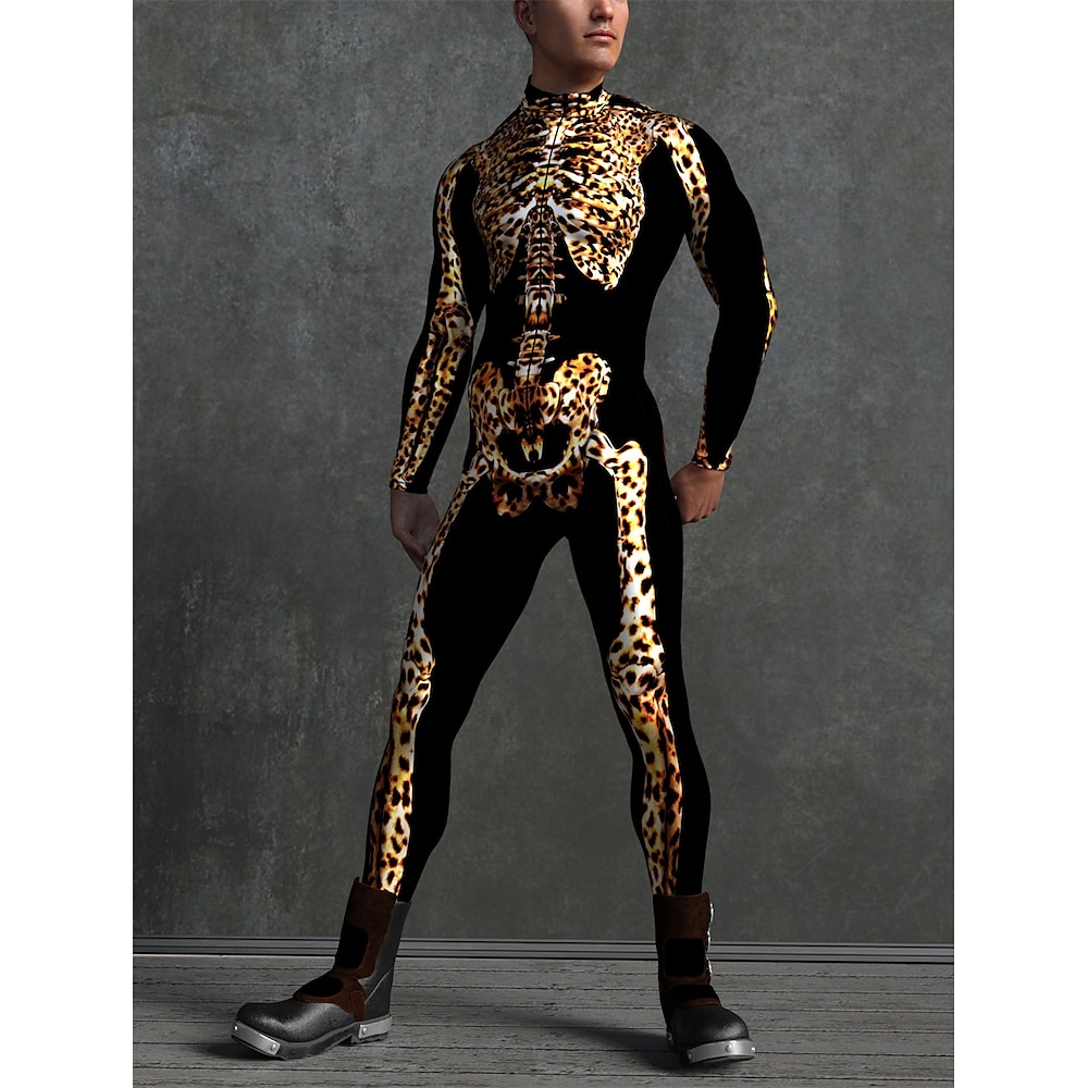 Skelett Totenkopf Faschingskostüme Ganzkörpertrikot Cosplay Kostüm Bodysuits Ganzkörper-Catsuit Erwachsene Herren Damen Ein Stück Gruseliges Kostüm Party Halloween Maskerade Karneval Einfaches Lightinthebox