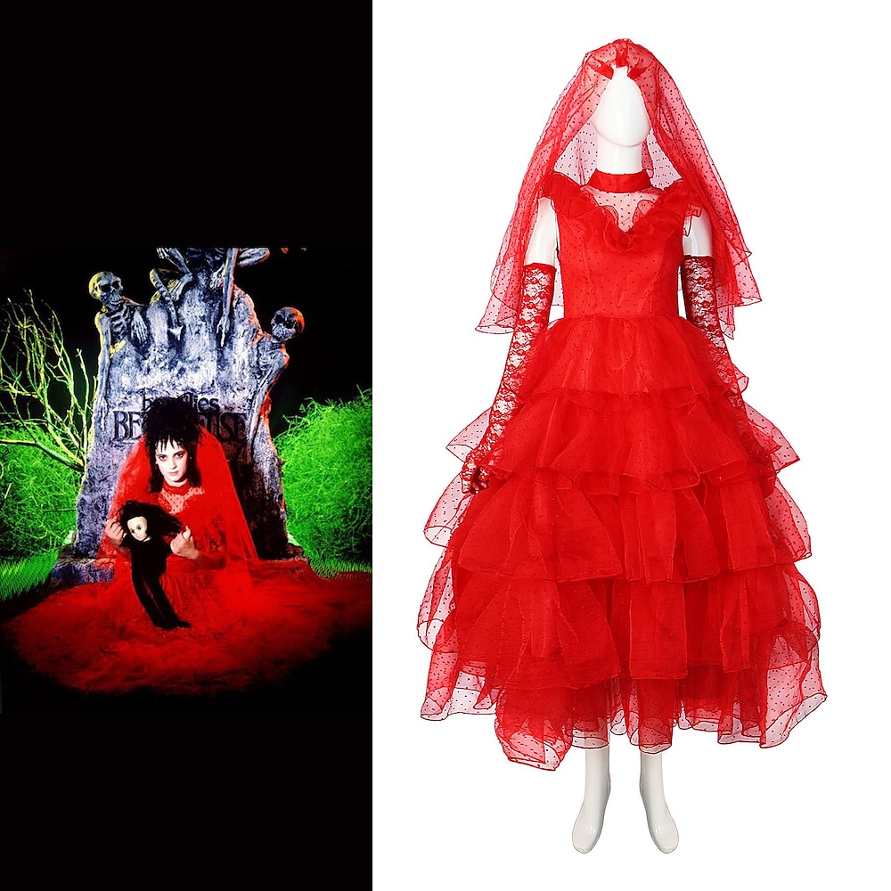 Käfersaft Ghost Braut Lydia Deitz Kleid Cosplay Kostüm Maskerade Erwachsene Damen Kleider Party / Abend Karneval Maskerade Einfache Halloween-Kostüme Lightinthebox