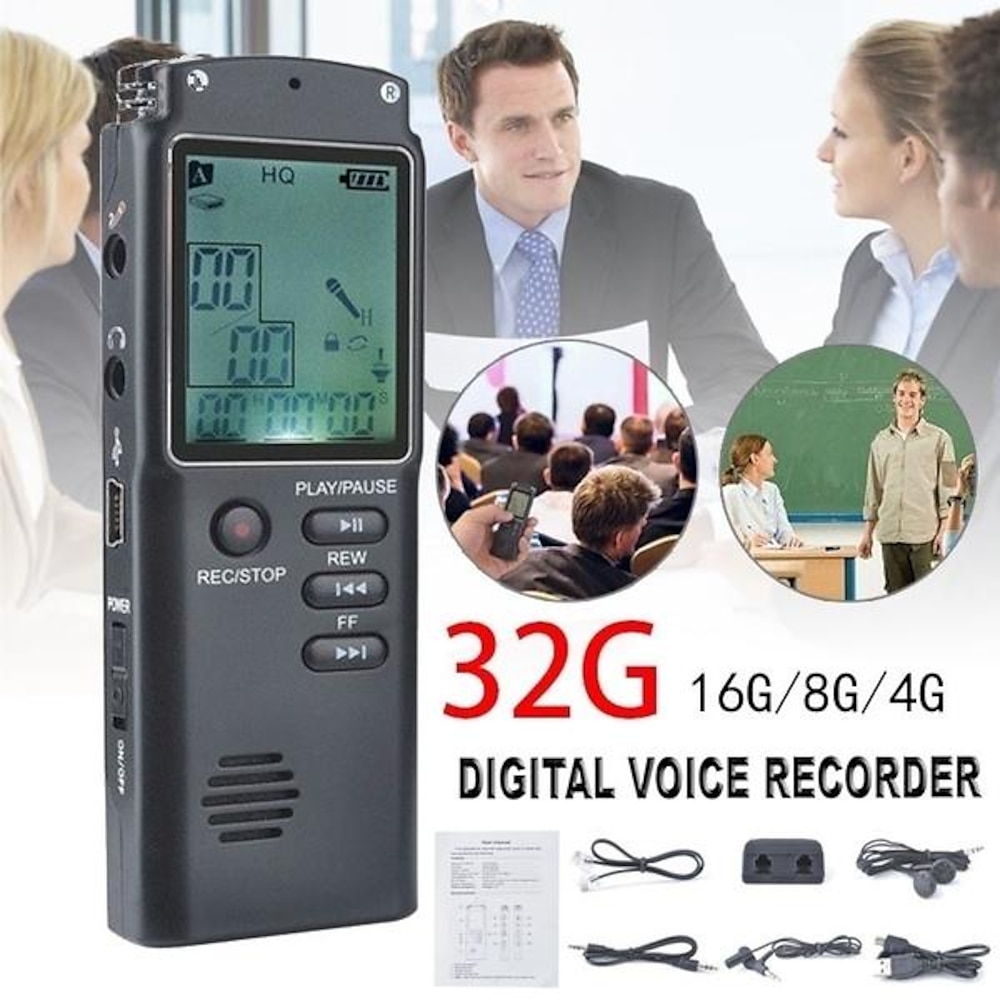 Hochwertiger 8g/16g/32g wiederaufladbarer Diktiergerät, digitaler Audiorecorder, Diktiergerät, MP3-Player, Aufnahmestift Lightinthebox