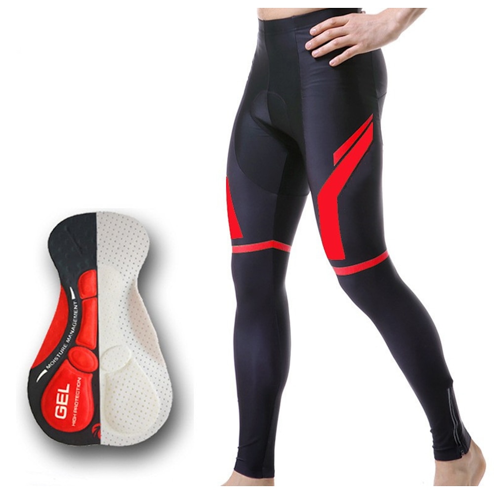 Herren Radhose lang Fahhrad Leggings MTB Mountain Rennrad Sport Geometrisch 3D-Pad Atmungsaktiv Rasche Trocknung Feuchtigkeitsabsorbierend Grün Gelb Elasthan Bekleidung Fahrradbekleidung / elastisch Lightinthebox