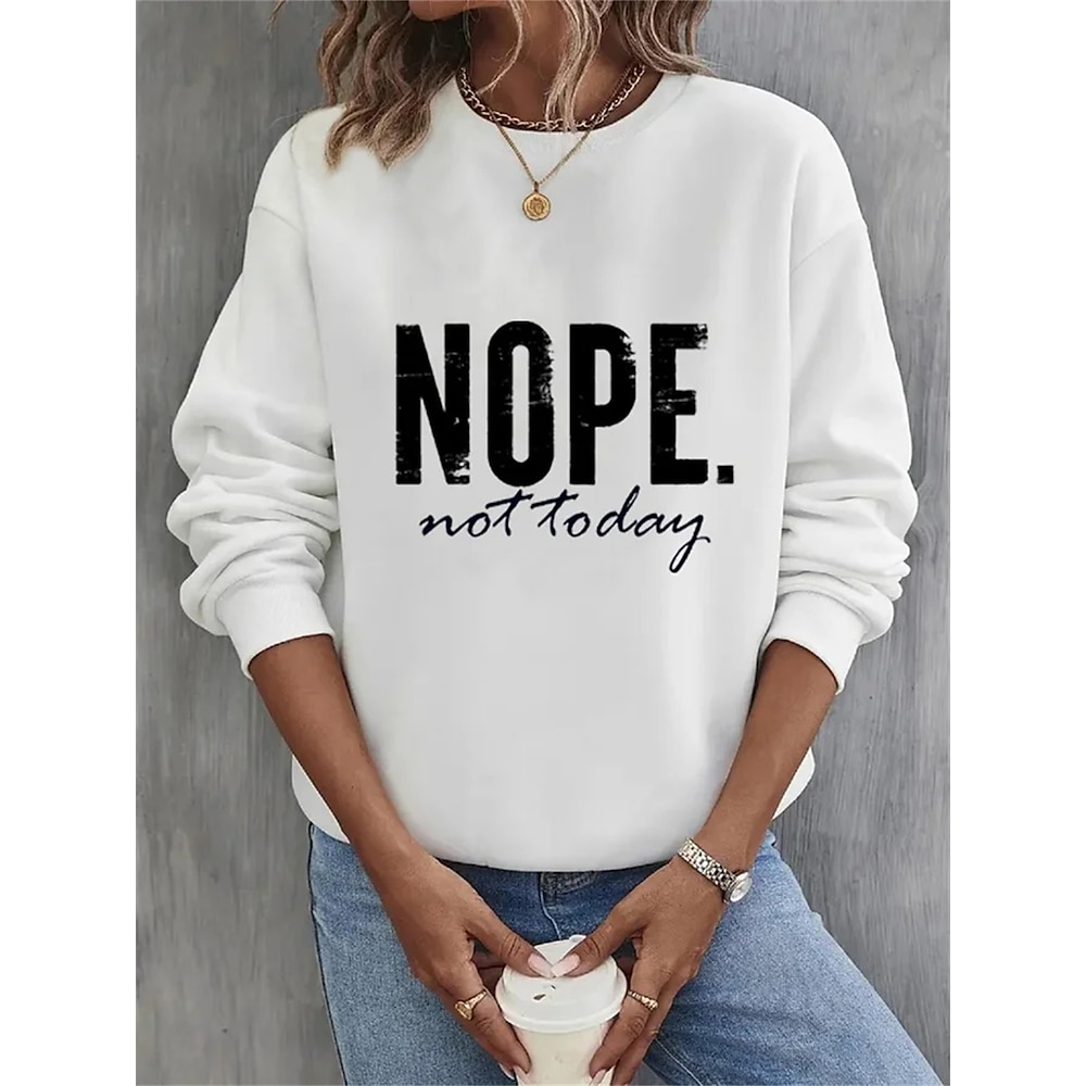 Damen Sweatshirt Pullover Polyester Buchstaben Street Casual Sport Basic Rundhals Langarm Oberteil Mikroelastisch Herbstamp;Winterkomfort, atmungsaktives, weiches Gewebe Lightinthebox