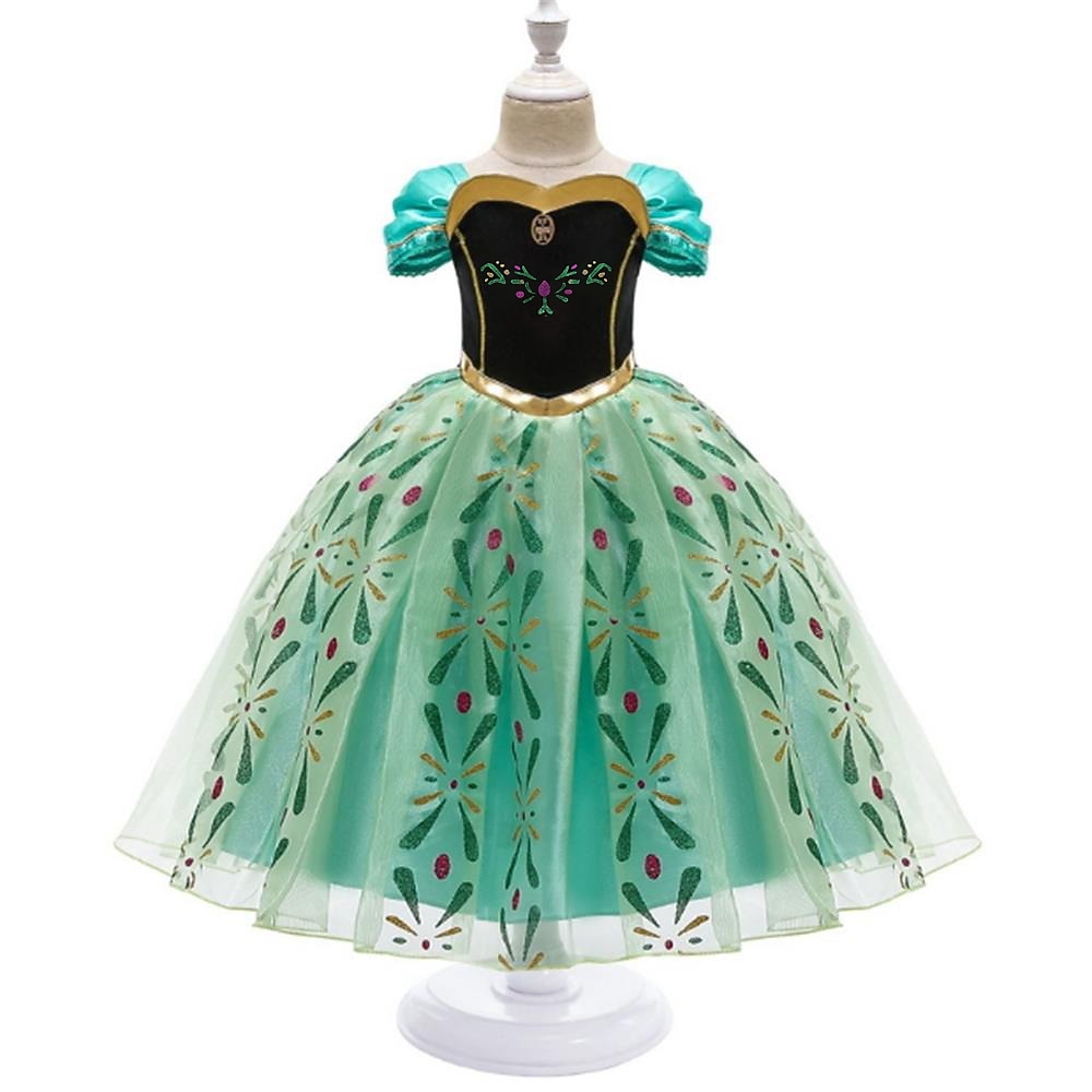 Kinder Wenig Mädchen Kleid Grafik Geometrisch Blume Tüll-Kleid Geburtstag Cosplay Kostüme Pegeant Stickerei Druck Grün Prinzessin Elegant Süß Kleider Ostern Lightinthebox