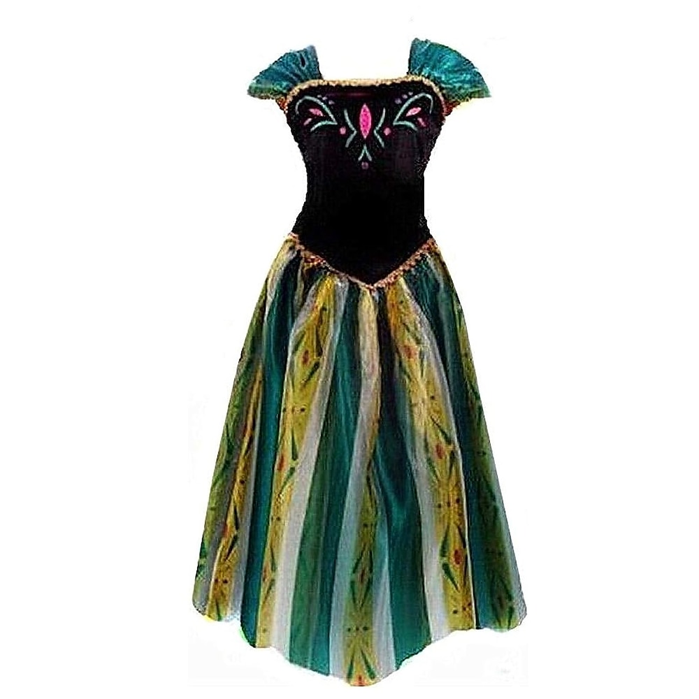 Frozen Märchen Prinzessin Anna Blumenmädchen Kleid Motto-Party-Kostüm Tüll-Kleider Damen Film Cosplay Cosplay Karneval Maskerade Junggesellinnenabschiedsparty Lightinthebox