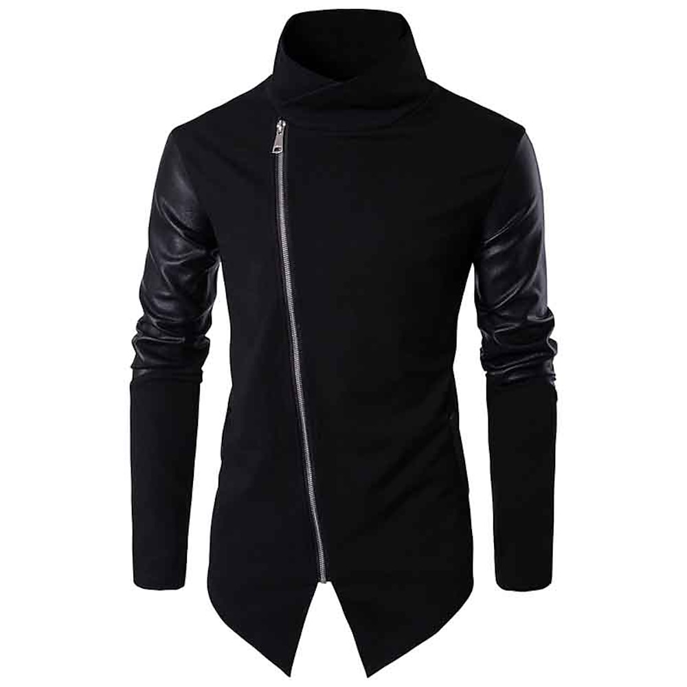 Herren Strickjacke Gerippt Stricken Standard Strick Glatt Stehkragen Warm-Ups Moderne zeitgenössische Freizeitskleidung Ausgehen Bekleidung Herbst Winter Schwarz S M L Lightinthebox