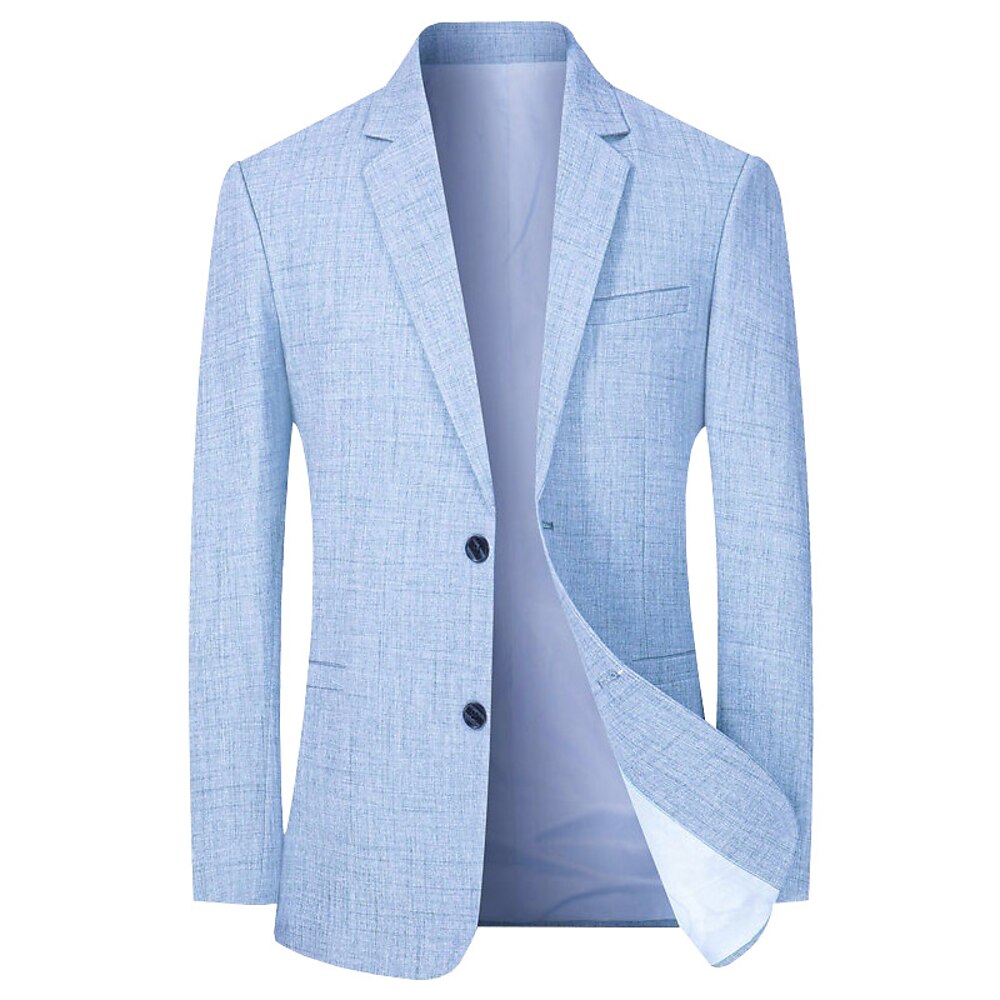Herren Blazer Sakko Abendgesellschaft Valentinstag Warm Taste Tasche Herbst Winter Glatt Modisch Strassenmode Kargen Standard Hellhimmelblau Kaffee Grau Jacken Lightinthebox