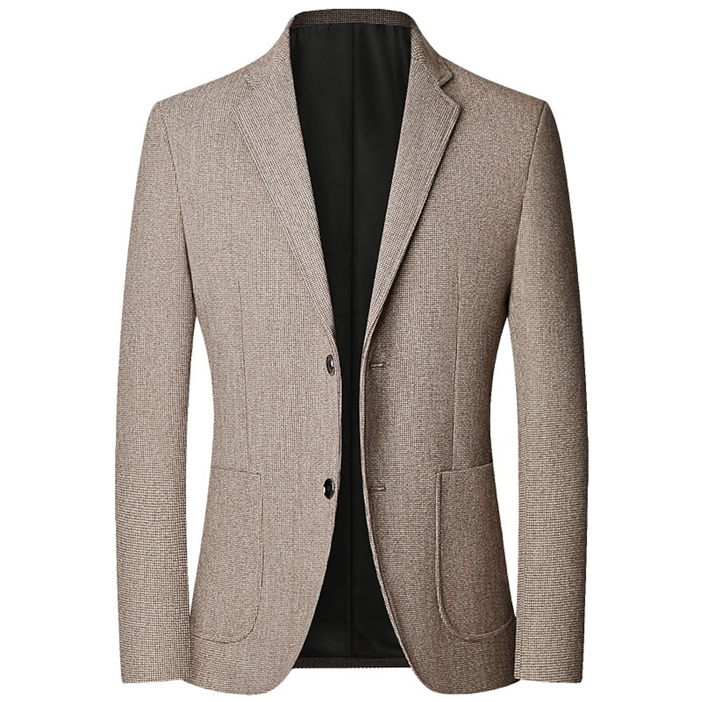 Herren Blazer Sakko Hochzeit Geschäft Cocktailparty Klassisch Zeitlos Frühling Herbst Feste Farbe Formaler Stil Einreiher - 2 Knöpfe Blazer Wein Dunkel Blau Dunkelkaffee Aquamarin Lightinthebox