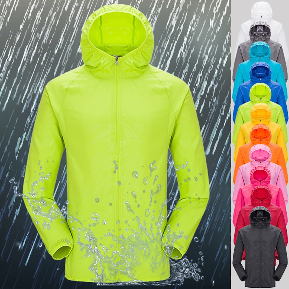 Herren Damen Regenmantel für Wanderer Wasserdichte Wanderjacke Regenjacke Draussen Wasserdicht Windundurchlässig Atmungsaktiv UV-resistant Oberbekleidung Mantel Shirt Sichtbarer Reißverschluß in Lightinthebox