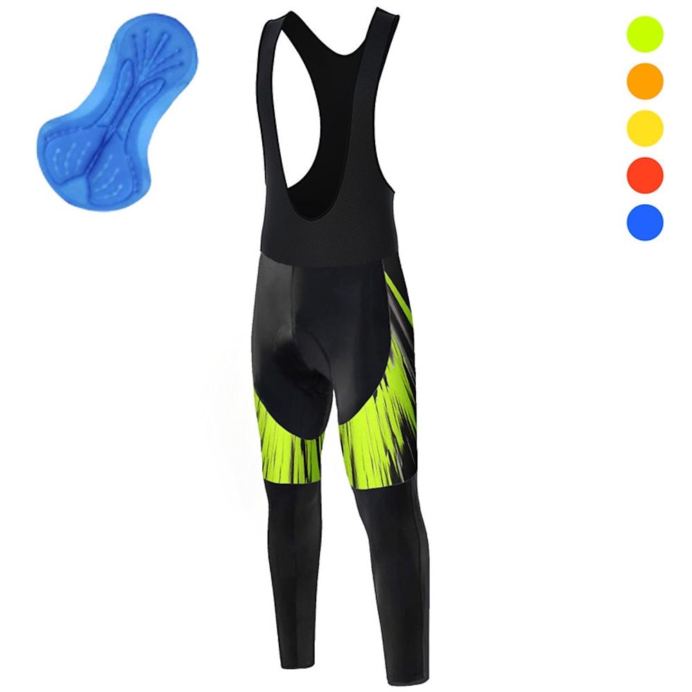 Herren Radhose lang mit Trägern Fahhrad Unten MTB Mountain Rennrad Sport Graphic 3D-Pad Atmungsaktiv Schnelltrocknend Feuchtigkeitsableitung Gelb Rot Polyester Spandex Bekleidung Fahrradbekleidung Lightinthebox