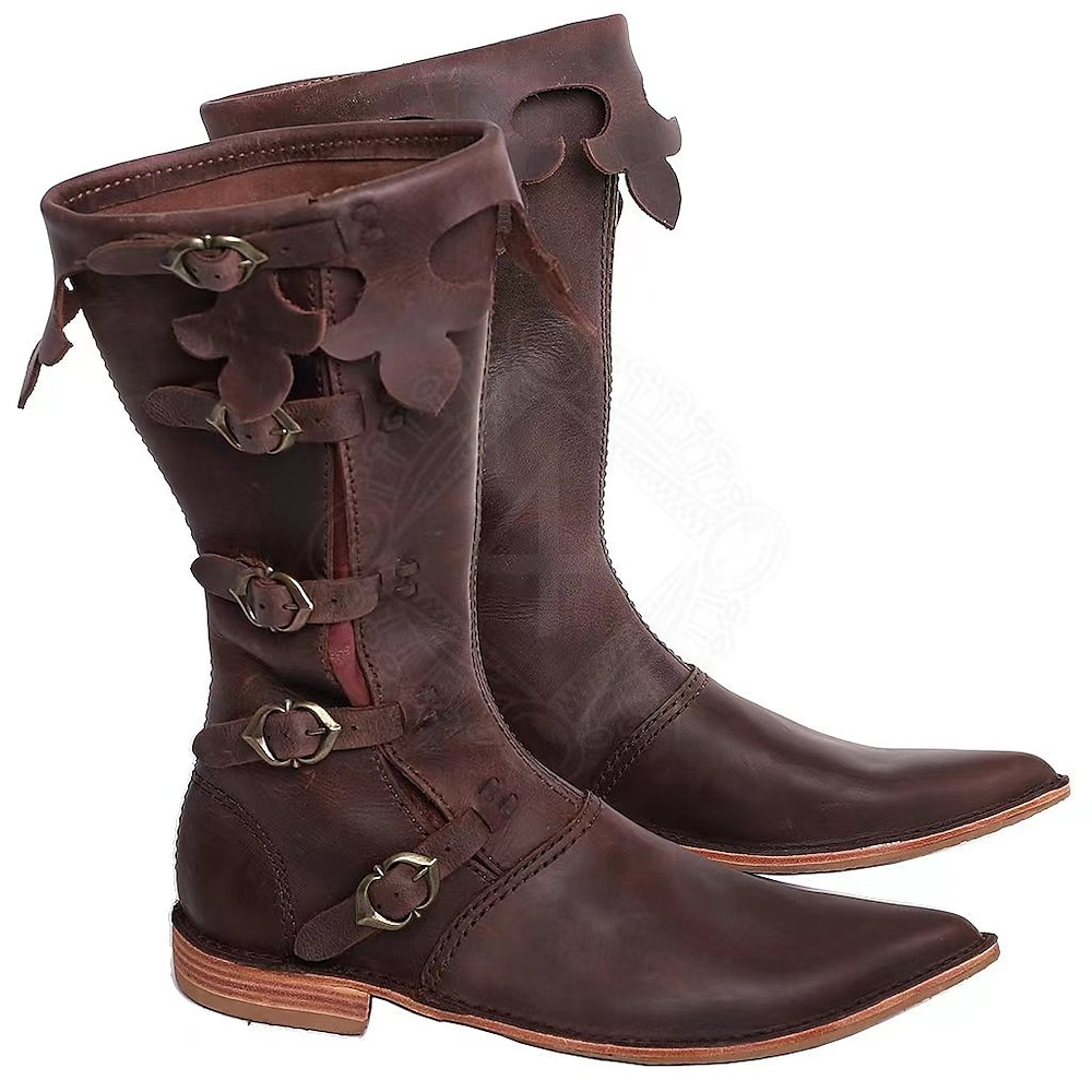 Retro Vintage Mittelalterlich Renaissance Kniehohe Stiefel Turnschuhe Seeräuber Vikinger Wikinger Walhalla Herren Halloween Karneval Maskerade Karnival Leistung Maskerade Erwachsene Schuhe Ganzjährig Lightinthebox