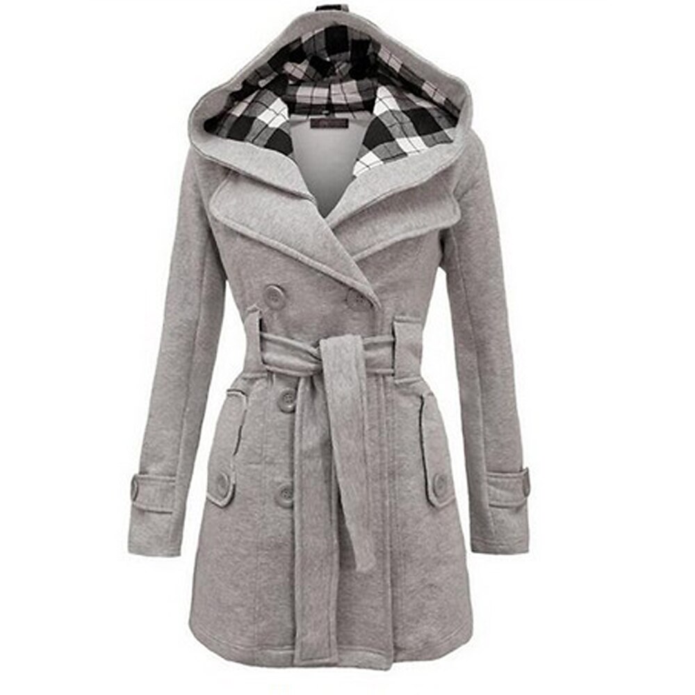 Damen Wintermantel Mantel warm halten Atmungsaktiv Outdoor Strasse Freizeitskleidung Taste Tasche Einreihiger Verschluss Kapuzenpullover Modisch Täglich Brautkleider schlicht Glatt Regular Fit Lightinthebox