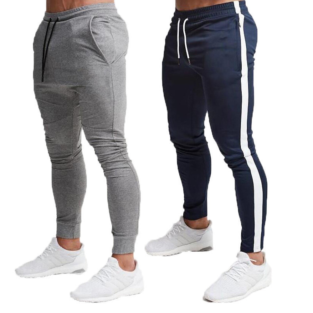 Herren Jogginghose Trainingshose Jogginghose Jogger Kordelzug Seitentaschen Einfarbig Atmungsaktiv Feuchtigkeitsableitung Sportlich Athlässigkeit Fitnessstudio Casual / sportlich Schlank Schwarz Rote Lightinthebox