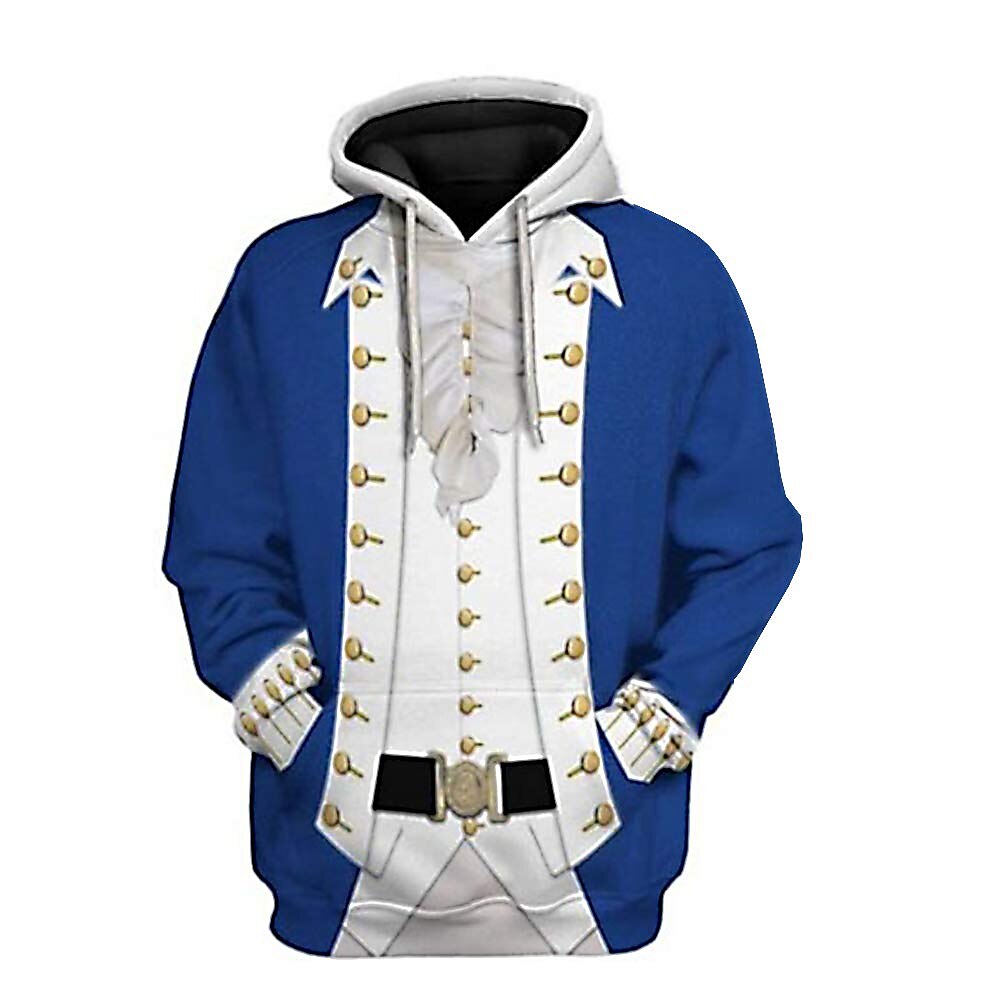 George Washington George Smith Patton Alexander Hamilton Kapuzenshirt Zeichentrick Manga Anime 3D Vordertasche Grafik Für Herren Erwachsene Halloween Karneval Maskerade 3D-Druck Casual Lightinthebox