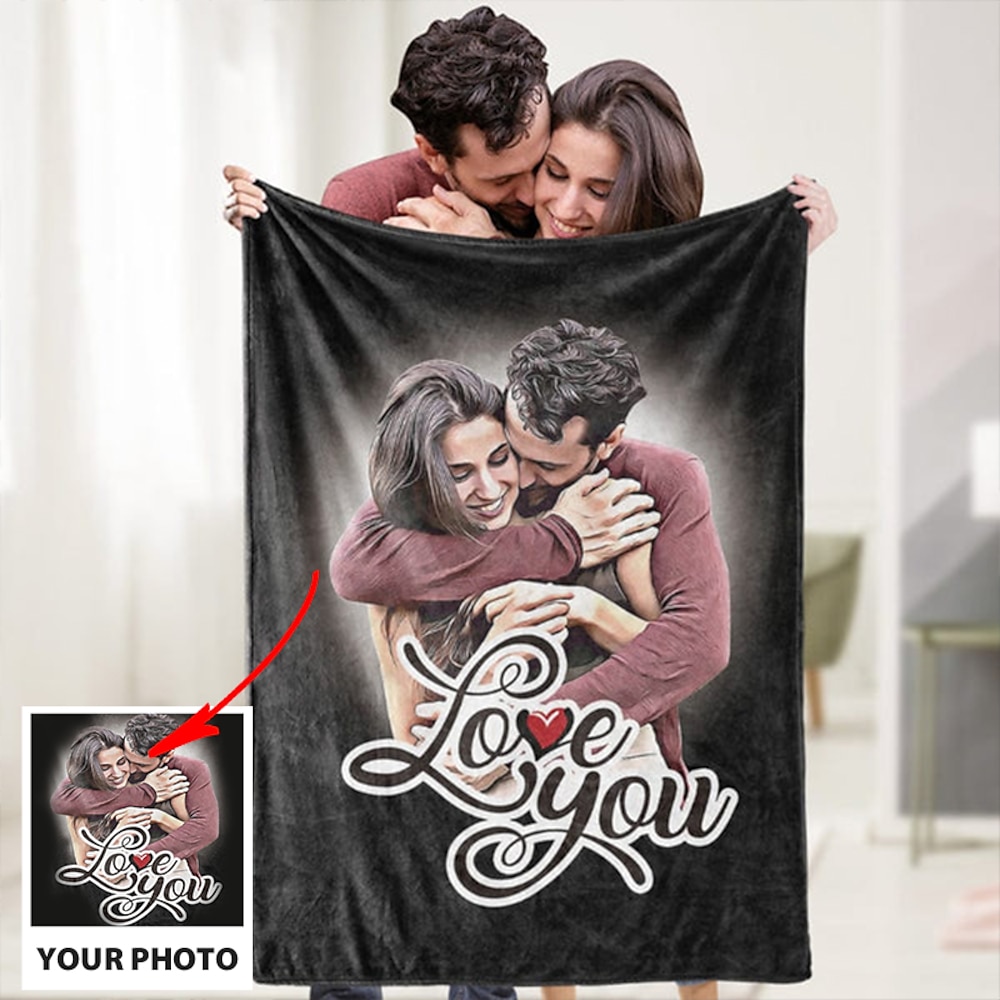 personalisierte Decke personalisierte Geschenke Fleecedecke als Geschenk, geeignet für Jungen, Mädchen und Erwachsene personalisiertes Valentinstagsgeschenk nach Maß Lightinthebox