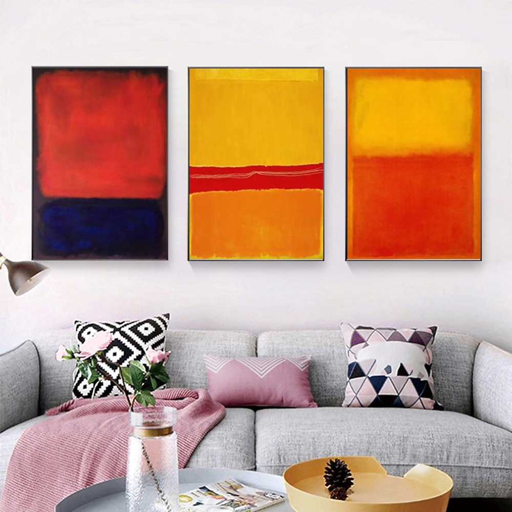 1 Stück Marks Rothko Leinwand-Wandkunst, handgemaltes Kunstwerk, Gemälde, Bild für Büro, Schlafzimmer, Zuhause, moderne Dekoration, gerollte Leinwand (ohne Rahmen) Lightinthebox