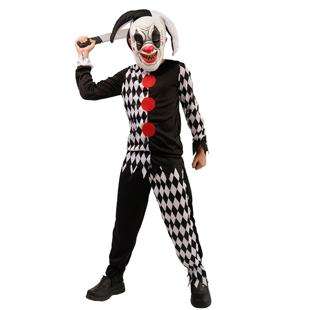 Burleske Clown Clownsmaske Clown Faschingskostüme Cosplay Kostüm Kinder Jungen Cosplay Leistung Party Halloween Karneval Maskerade Einfaches Karnevalskostüm Lightinthebox