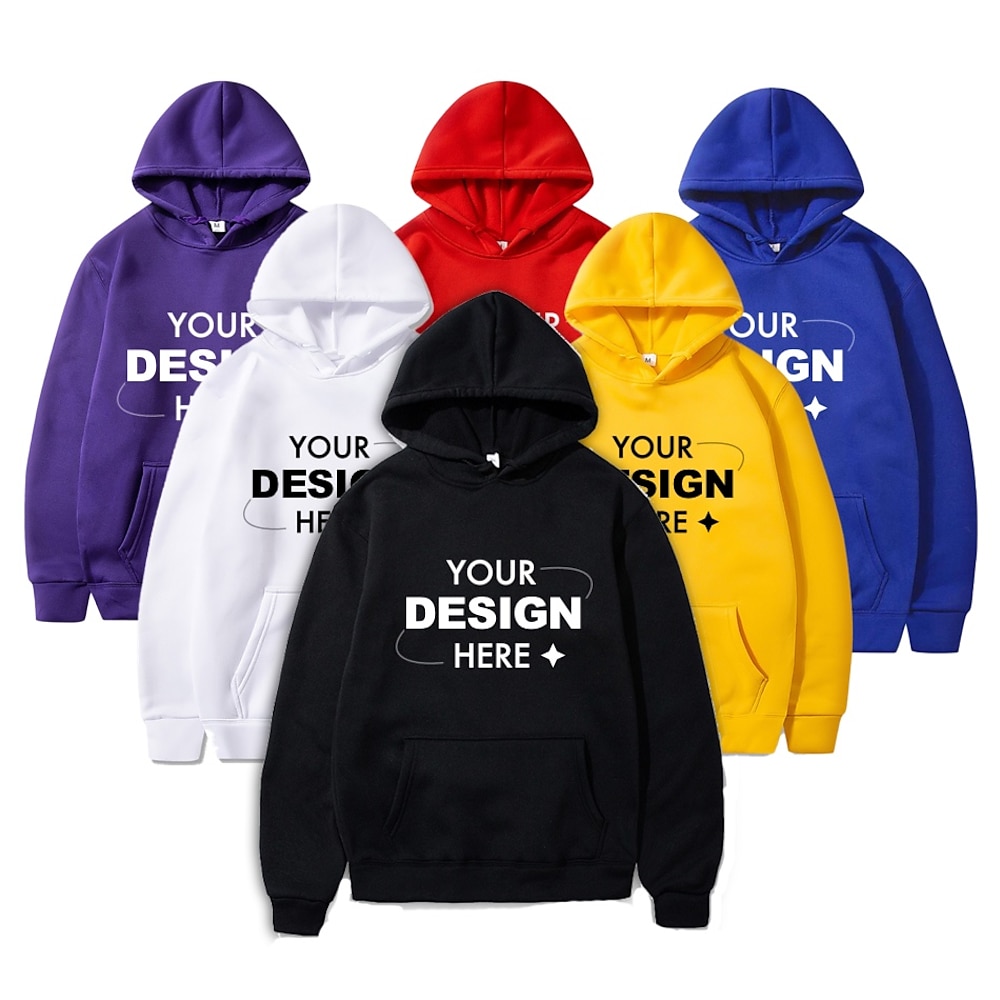 Benutzerdefinierte Unisex-Hoodies, benutzerdefinierter Foto-/Text-/Logo-Hoodie, personalisierter Hoodie, Team-Logo-Hoodie, Fotodruck-Hoodie Lightinthebox