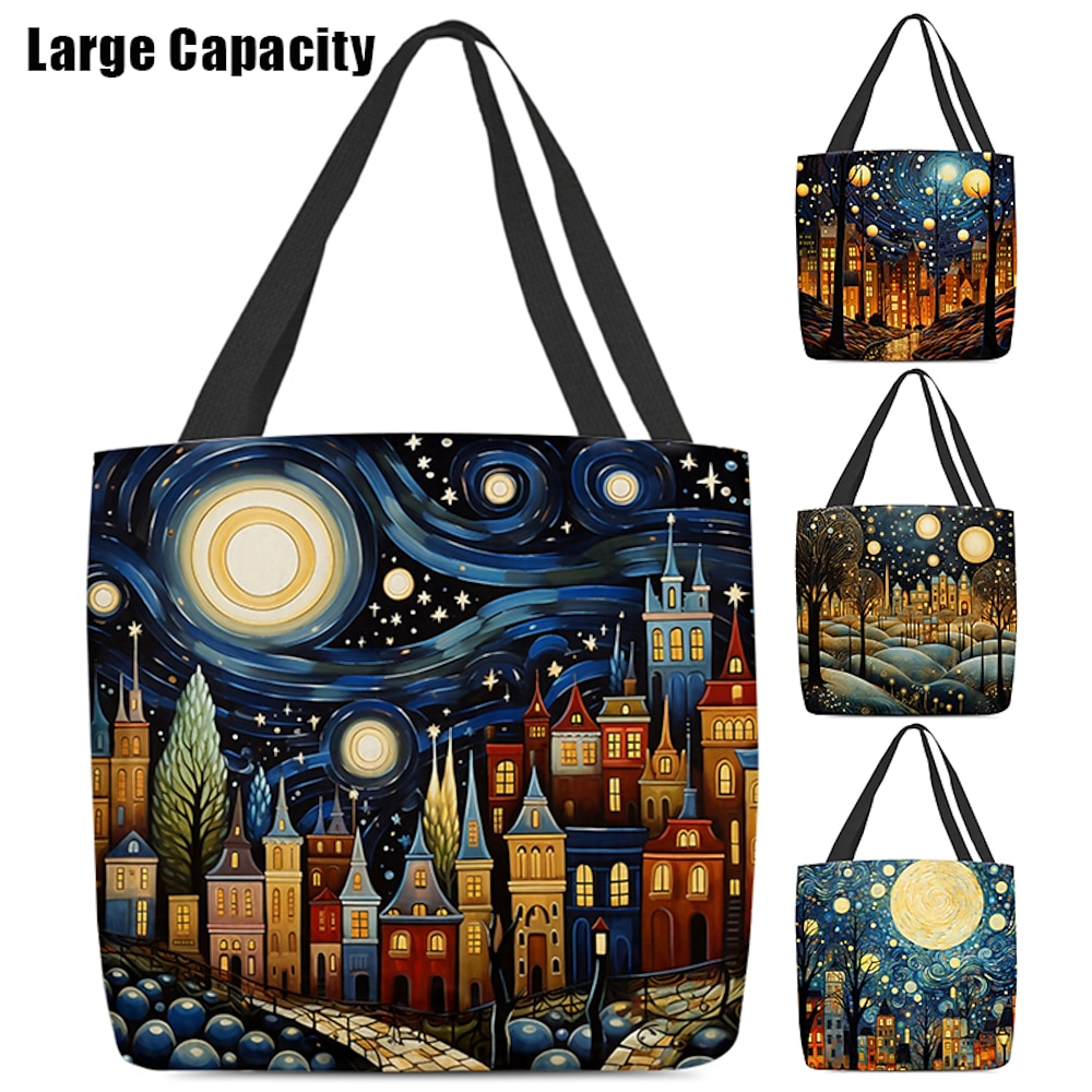 Damen Stoffbeutel Schultertasche Leinentragetasche Polyester Einkauf Festtage Bedruckt Hohe Kapazität Klappbar Leichtgewichtig Geometrisch 3D Folk Lightinthebox