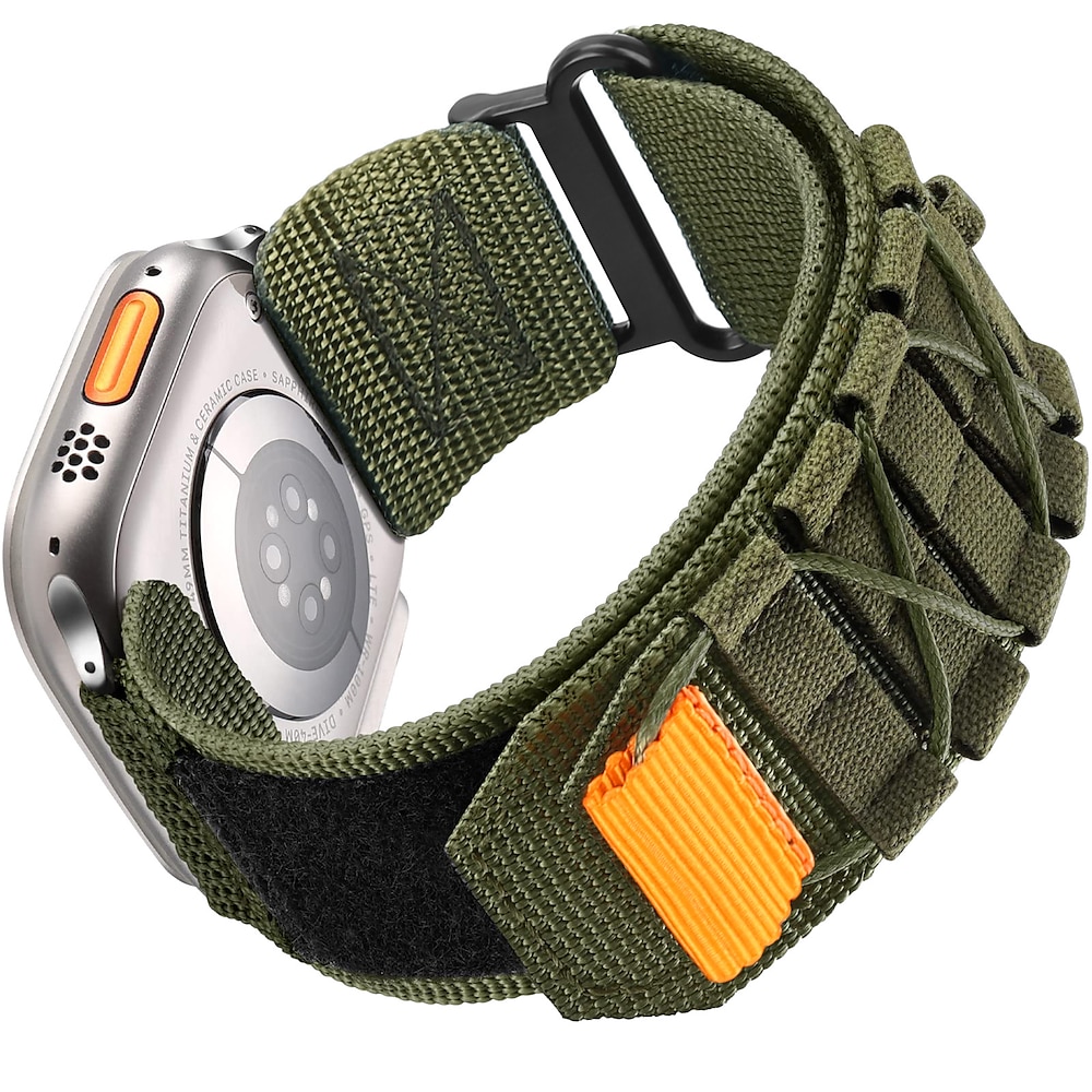 Robustes, gewebtes Sportarmband mit Metallschnalle, kompatibel mit Apple Watch-Armbändern der Serien 8/7/6/5/4/3/2/1/se/ultra. Nylon-Sportarmband, gewebtes Design, 49 mm, 42 mm, 44 mm, 45 mm, 38 mm, Lightinthebox