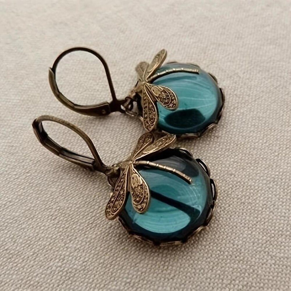 1 Paar Vintage-Ohrhänger mit libellengrünem Kristall, Boho-Ohrringe, Schmuckpakete, Muttertagsgeschenke, Geburtstagsgeschenke, Weihnachtsgeschenke, Geschenke für Frauen und Mädchen, Partygeschenke Lightinthebox