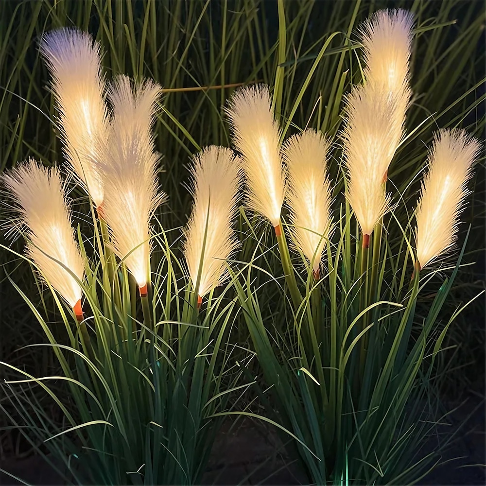 Garten-Solar-Reed-Lichter, Outdoor-Faserlicht, wasserdichte Gartenlampe, Simulations-Landschaftslampen für Heim-Terrassen-Dekoration Lightinthebox