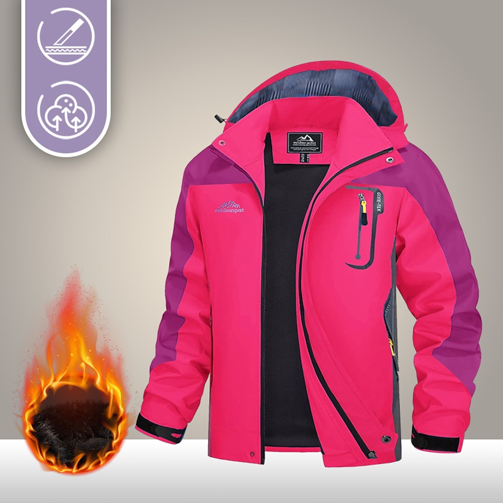 Damen Wasserdichte Wanderjacke Regenjacke Windjacke für Wanderer Sommer Draussen warm Wasserdicht Windundurchlässig Atmungsaktiv Oberbekleidung Kapuzenshirt Regenmantel Angeln Klettern Camping Lightinthebox