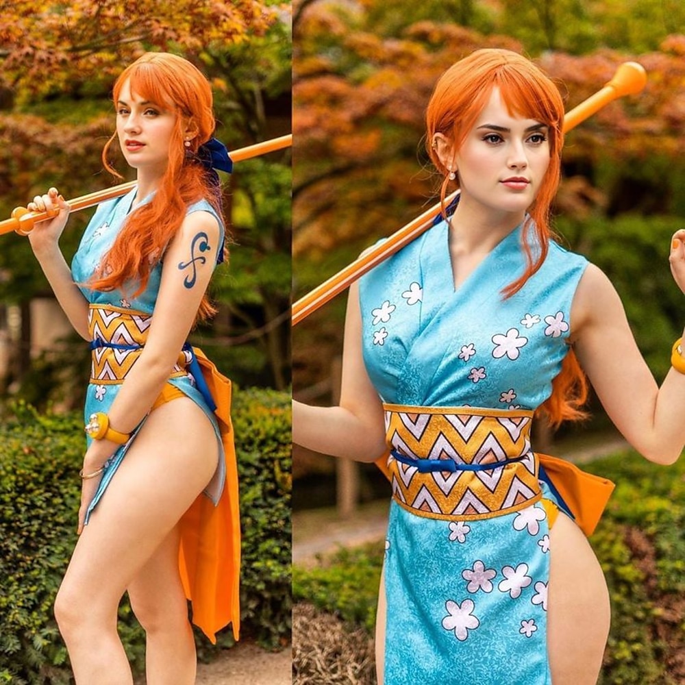 Inspiriert von One Piece Nami Anime Cosplay Kostüme Japanisch Cosplay-Anzüge Kostüm Für Damen Lightinthebox