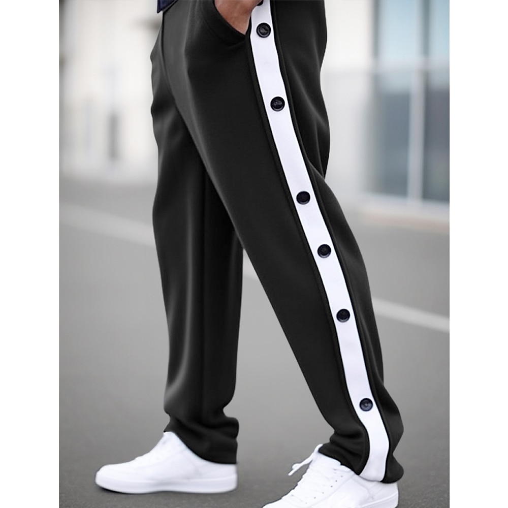 Herren Jogginghose Trainingshose Jogginghose Jogger Hosen abreißen Hose Hosen Jogginghose mit geradem Bein Kordelzug Elastische Taille Seitentaste Glatt Komfort Atmungsaktiv Outdoor Täglich Ausgehen Lightinthebox