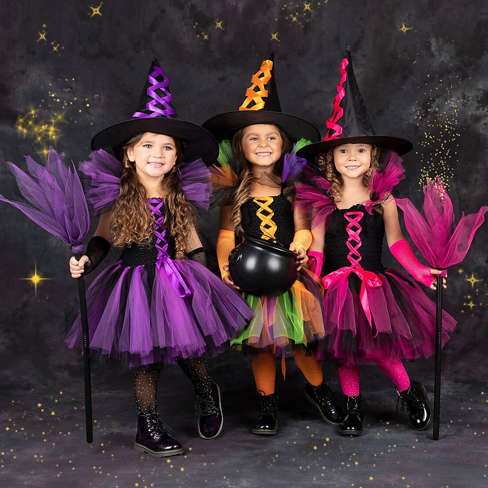 Hexe Kleid Cosplay Kostüm Tutu Kinder Mädchen Cosplay Leistung Party Halloween Karneval Maskerade Einfaches Karnevalskostüm Lightinthebox