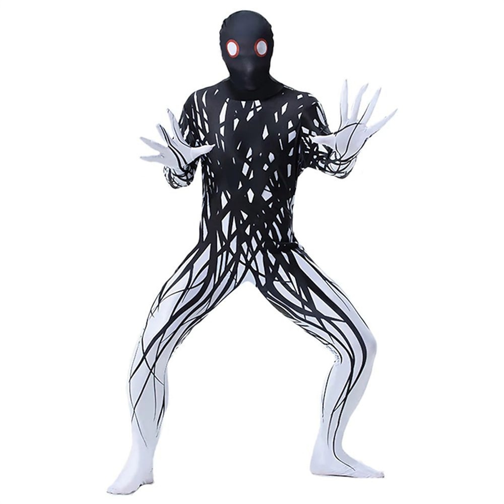 Skelett / Totenkopf Zalgo-Monster Cosplay Kostüm Bodysuits Kinder Erwachsene Herren Jungen Cosplay Leistung Party Halloween Karneval Maskerade Einfache Halloween-Kostüme Lightinthebox