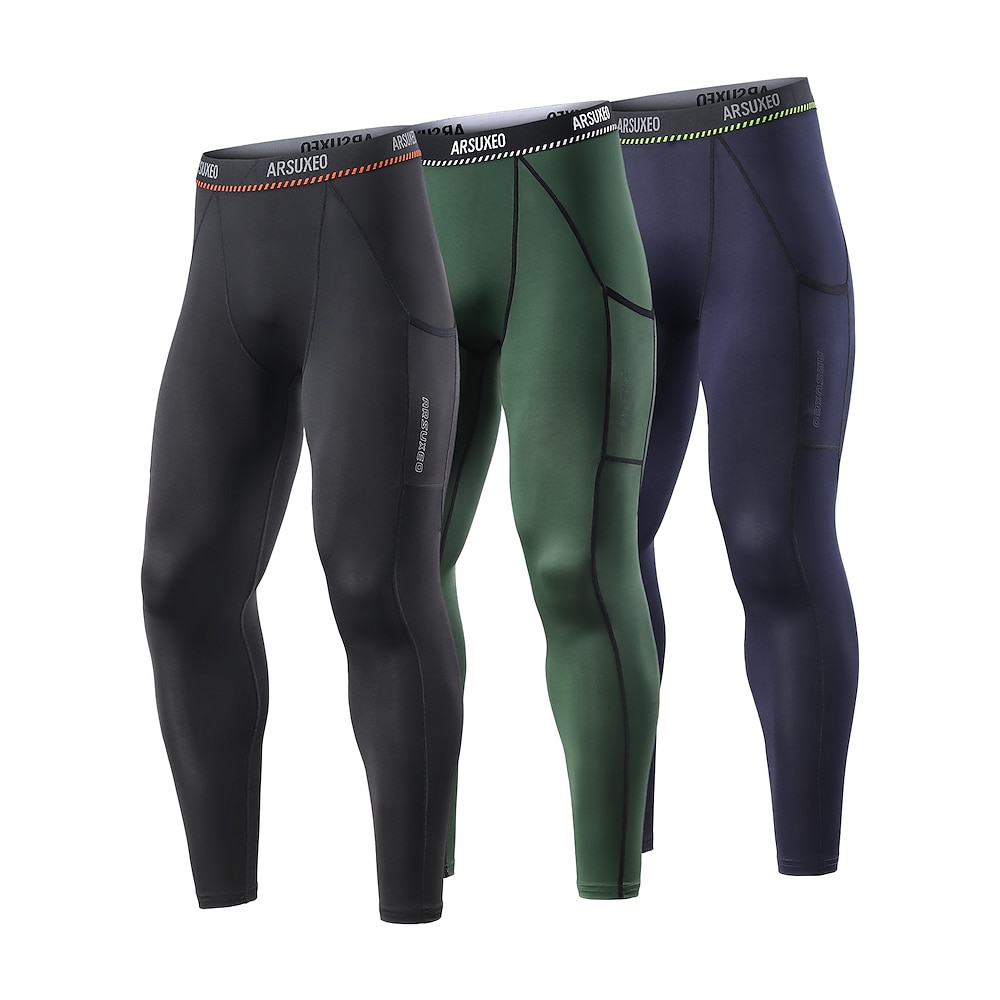 Arsuxeo Herren Radhose lang Fahhrad Leggings Unten Formschluss MTB Mountain Rennrad Sport Atmungsaktiv Feuchtigkeitsableitung Schweißableitend Komfortabel Schwarz Armeegrün Bekleidung Erweitert Lightinthebox