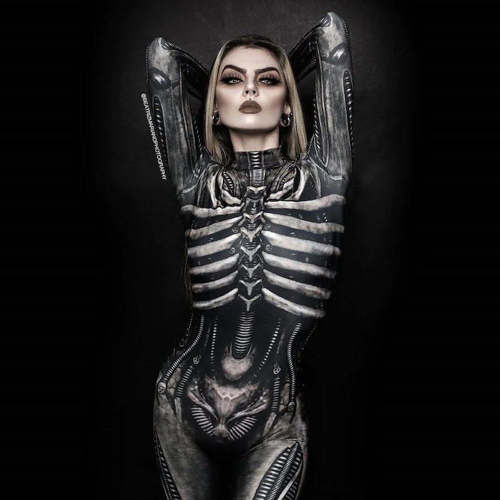 Skelett / Totenkopf Cosplay Kostüm Bodysuits Erwachsene Damen Cosplay Leistung Party Halloween Karneval Maskerade Einfache Halloween-Kostüme Lightinthebox