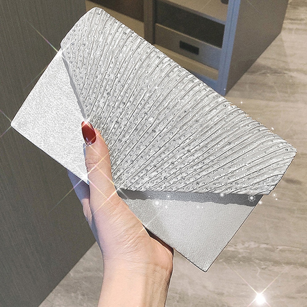 elegante silberne Glitzer-Clutch für Damen mit strukturiertem Design - perfekt für Hochzeiten, Abendpartys und formelle Veranstaltungen Lightinthebox