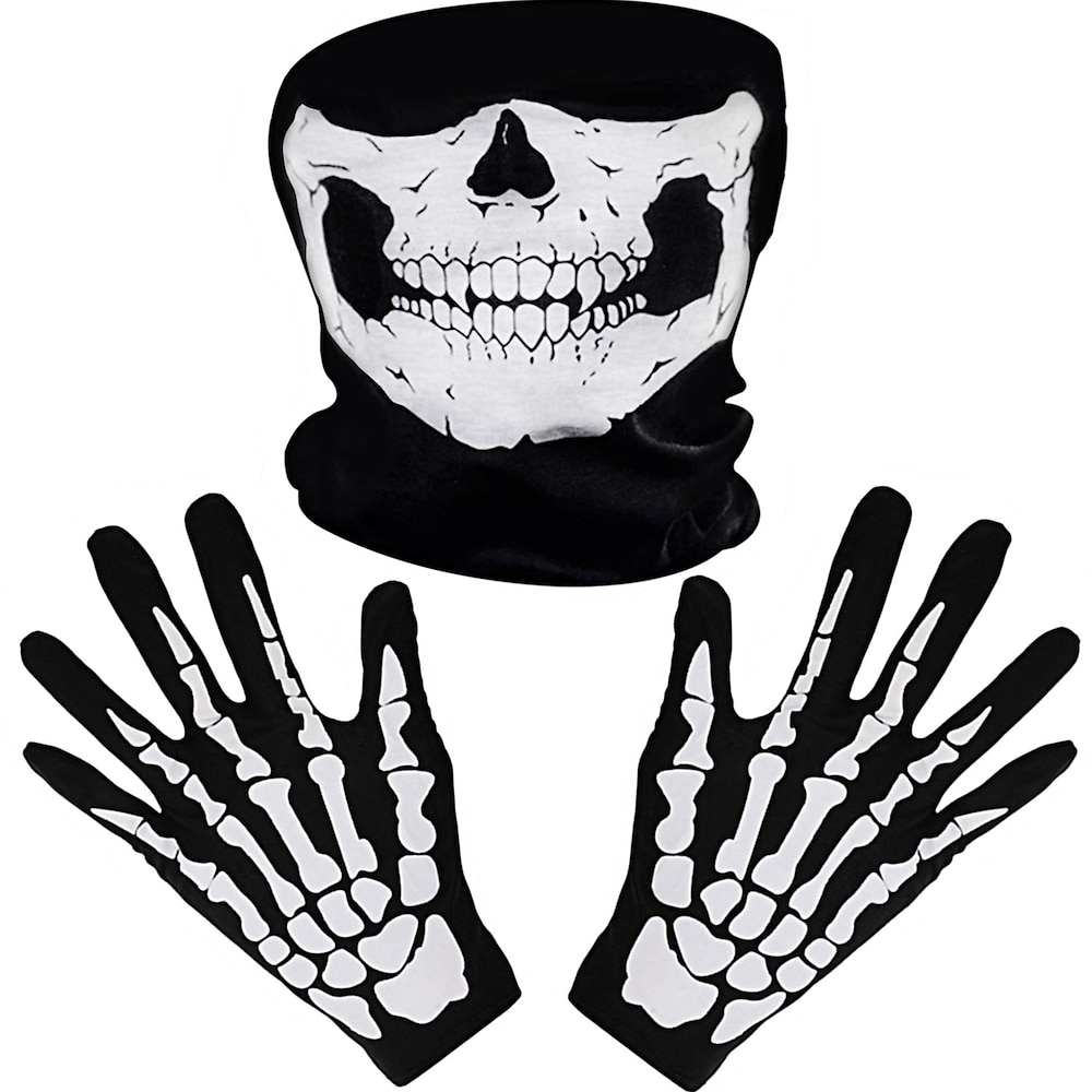 Skelett Totenkopf Handschuhe Maske Haloween Figuren Kinder Erwachsene Herren Damen Unisex Grusel Gruseliges Kostüm Halloween Halloween Karneval Einfaches Karnevalskostüm Lightinthebox