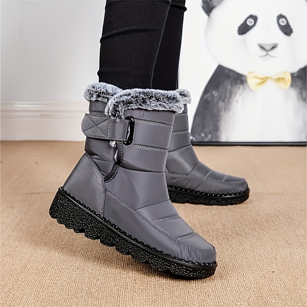 wasserdichte Winter-Schneestiefel für Damen - warme, rutschfeste Outdoor-Stiefel mit Fellfutter für kaltes Wetter Lightinthebox