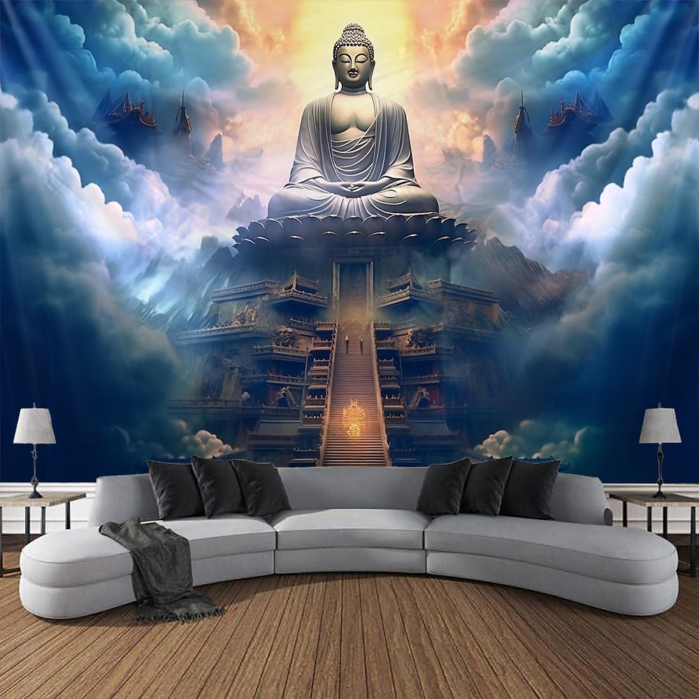 Universum Buddha hängender Wandteppich, Boho-Wandkunst, großer Wandteppich, Wanddekoration, Fotografie, Hintergrund, Decke, Vorhang, Zuhause, Schlafzimmer, Wohnzimmer, Dekoration Lightinthebox